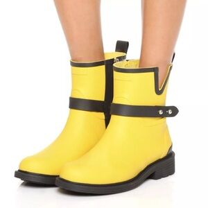 Rag n Bone Womems Rain Boots S6  Yellow Moto